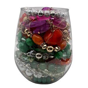 Jewelry Mystery Lot 25 Colorful Necklaces Bracelets Earrings Wearable Sellable